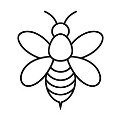 Bee  line art vector illustration 