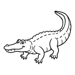 Crocodile line art vector illustration 
