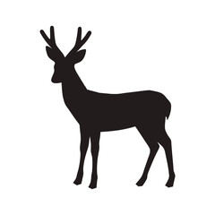 Deer silhouette, deer in jungle silhouette