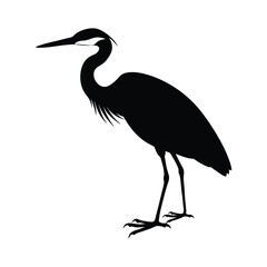 Heron silhouette vector illustration 