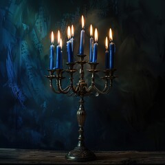 menorah with candles in church