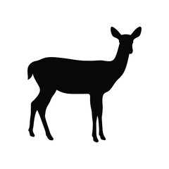 Deer silhouette, deer in jungle silhouette