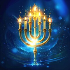 menorah with candles