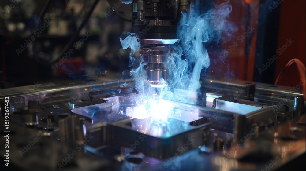 Poster smart welding system with adjusting parameters for efficient operation