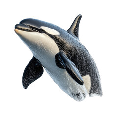 Killer whale jumping high isolated on transparent background, png
