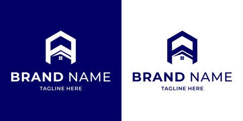 Fototapeta premium Creative Logo Letter A With House, Illustration, Design Inspiration, Vector, Icon