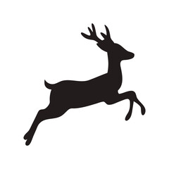 Deer silhouette, deer in jungle silhouette