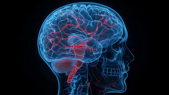 Human Brain Anatomy Detailed 3D Model of Nervous System