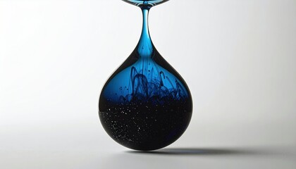 Abstract Macro Image Of Ink Droplet Spreading Through Water Creating A Mesmerizing Gradient Against White Backdrop