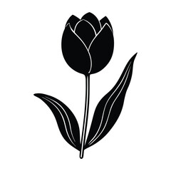 Tulip silhouette vector illustration 