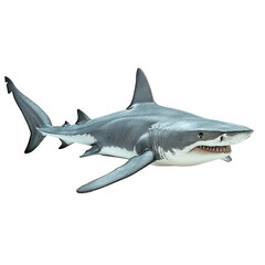 Naklejka premium A great white shark swimming isolated on transparent background, png