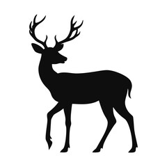 Deer silhouette, deer in jungle silhouette