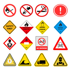 Common Caution Symbols Vector Set