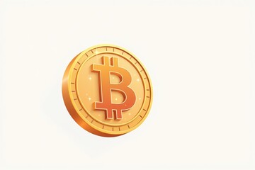 Bitcoin coin representing the digital cryptocurrency