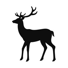 Deer silhouette, deer in jungle silhouette