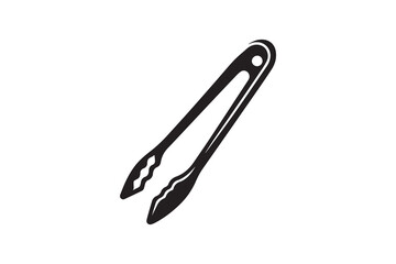 Obraz premium Kitchen Tong vector silhouette isolated in white background