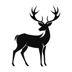 Deer silhouette, deer in jungle silhouette