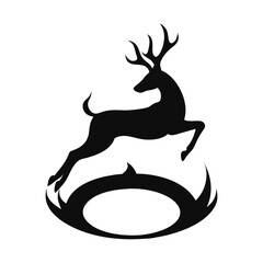 Deer silhouette, deer in jungle silhouette