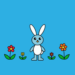 easter bunny with easter eggs