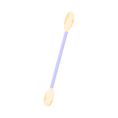 Dirty cotton swab. Ear cleaning. Earwax.