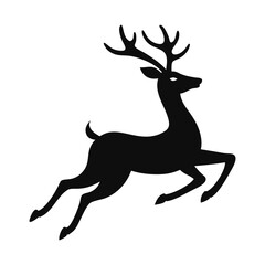 Deer silhouette, deer in jungle silhouette