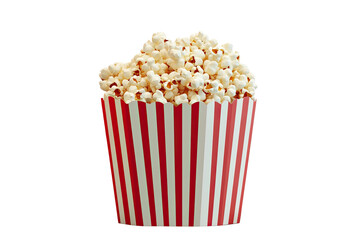 Popcorn in a striped container