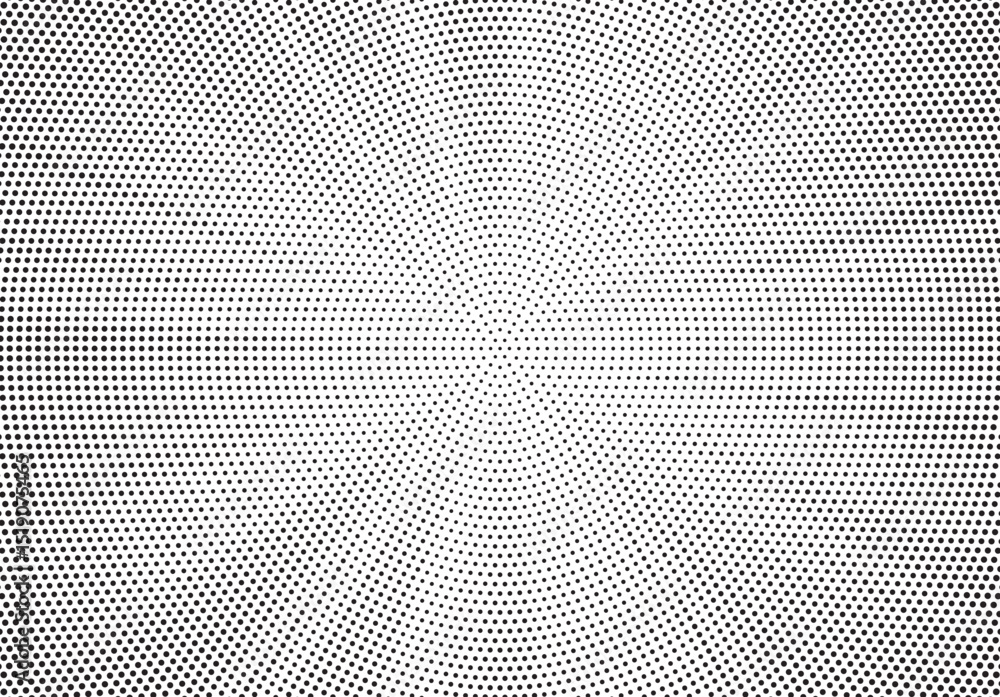 Aufkleber Halftone gradient sun rays pattern. Abstract halftone vector dots background. monochrome dots pattern. Vector background in comic book style with sunburst rays and halftone. Retro pop art design.