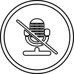 Microphone Icon-Gray Line Art
