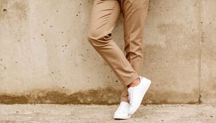 Stylish Bearded Man Wearing Slim Black Suit and Sneakers, Urban Minimalist Setting