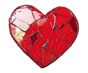 Shattered Heart of Red Mosaic