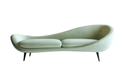 Modern, sculpted chaise lounge