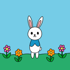 easter bunny with easter eggs