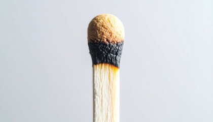 Extreme Macro Shot Of Matchstick Head Before Ignition Displaying Sulfur Texture Against Light Background