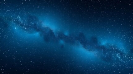 Fototapeta premium Ethereal Cosmic Nebula in Deep Blue, A Celestial Star-Filled Journey Through the Wonders of the Universe