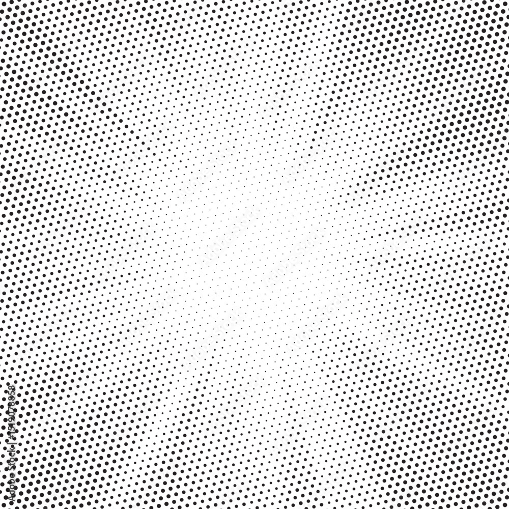 Poster Halftone gradient sun rays pattern. Abstract halftone vector dots background. monochrome dots pattern. Vector background in comic book style with sunburst rays and halftone. Retro pop art design.