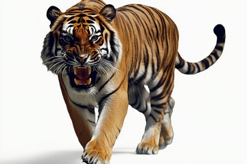 Obraz premium tiger walking with mouth open