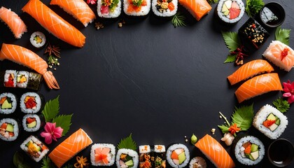 Ramki sushi: menu sushi: japońskie restauracje: dla miniatur i banerów