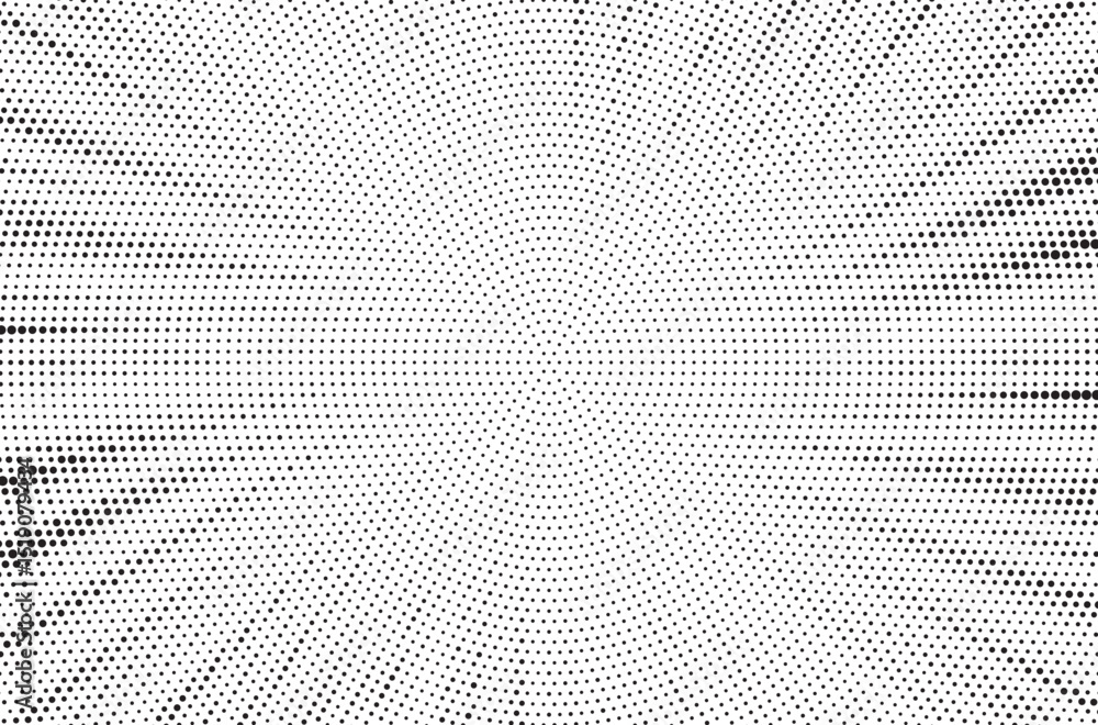Fototapete Halftone gradient sun rays pattern. Abstract halftone vector dots background. monochrome dots pattern. Vector background in comic book style with sunburst rays and halftone. Retro pop art design.
