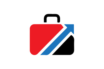 Elegant suitcase and business man icon logo design, professional travel symbol, corporate style, minimalist vector art SVG file