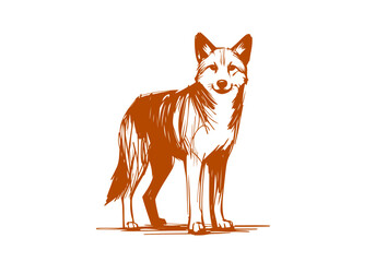 Dingo hand drawn sketch vector illustration