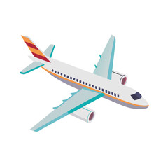 Passenger air plane clipart illustration isolate white background 
