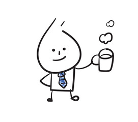 (coffee) Relax Collection of hand drawn business worker icons. Vector illustration.