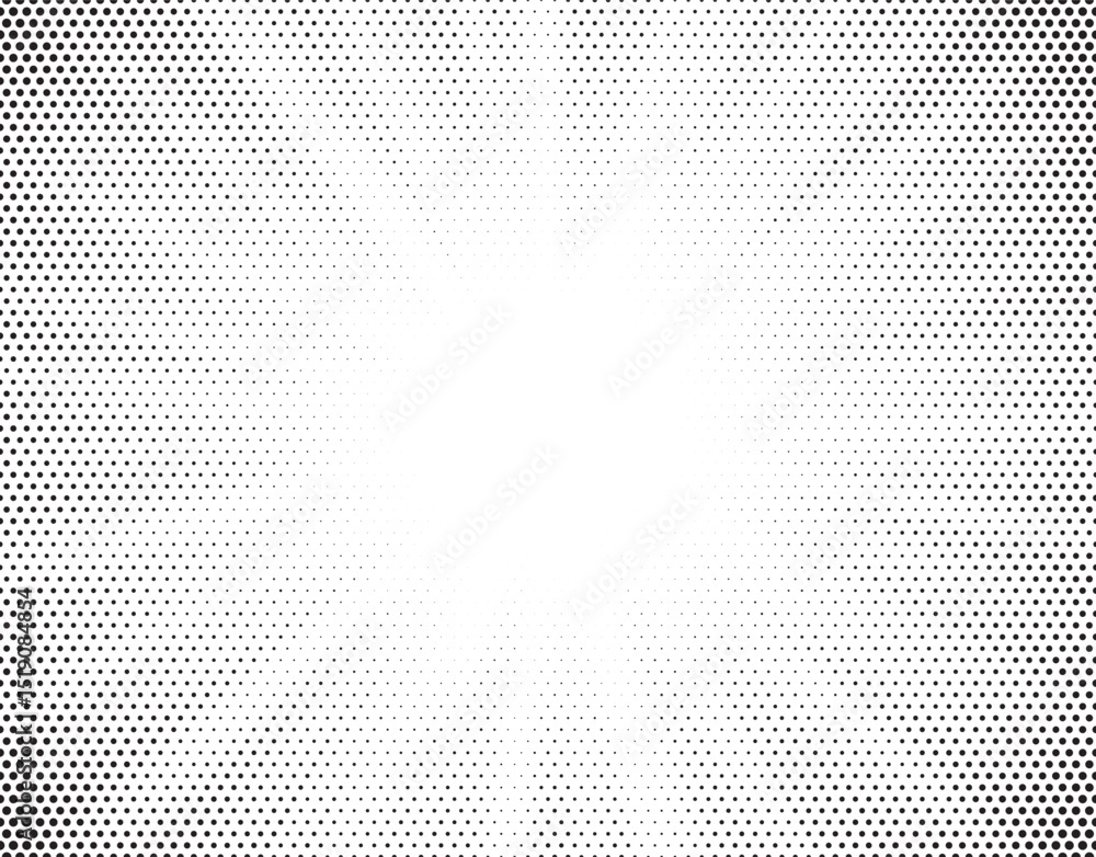 Aufkleber Halftone gradient sun rays pattern. Abstract halftone vector dots background. monochrome dots pattern. Vector background in comic book style with sunburst rays and halftone. Retro pop art design.