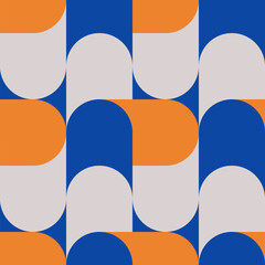 Abstract geometric seamless pattern. Minimalist geometrical ornament, puzzle design. Vector illustration.