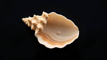 oceanic shell entirely on a black background