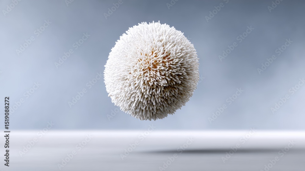 Aufkleber white ball with a fuzzy texture is floating in the air. the image has a dreamy, ethereal quality to 