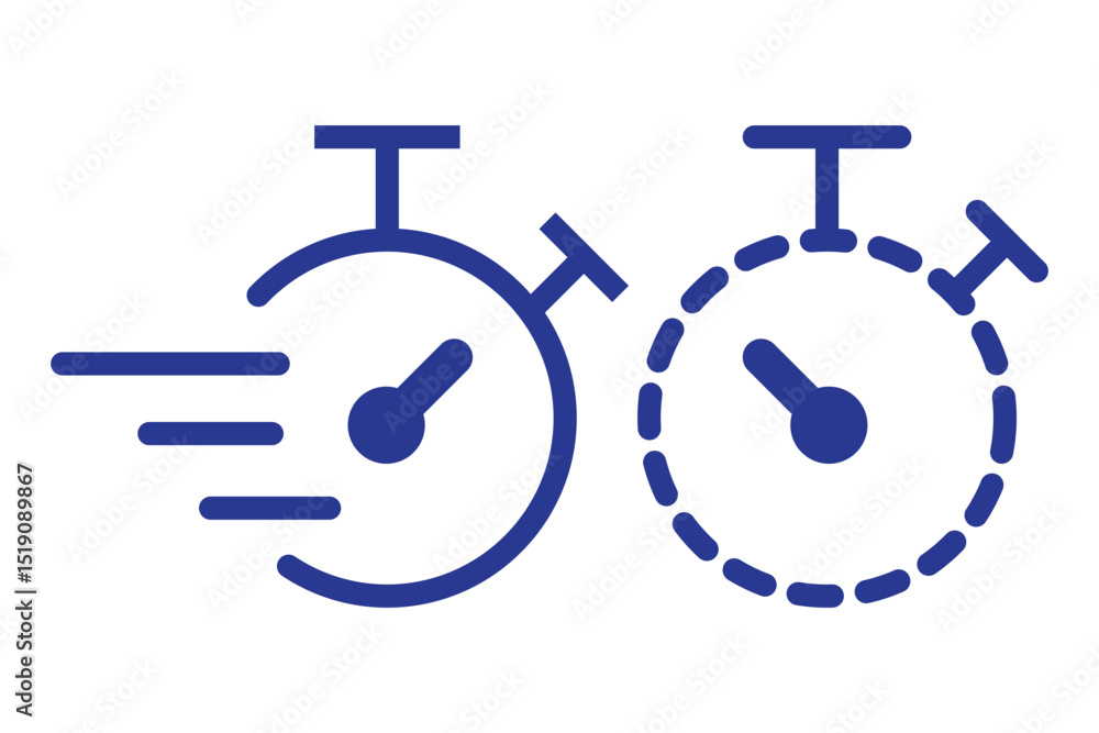 Poster timers and clock icon set. time line symbol. containing clock, stopwatch, hourglass and more vector 