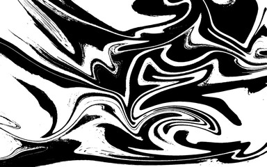 Black Marble ink texture acrylic painted waves texture background. Abstract vector marble background. Black and white ink marble texture.