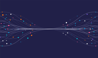 Ai technology. Concept of artificial intelligence. Dots lines. Digital, communication, science, networks