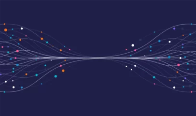 Fototapete Ai technology. Concept of artificial intelligence. Dots lines. Digital, communication, science, networks © natrot